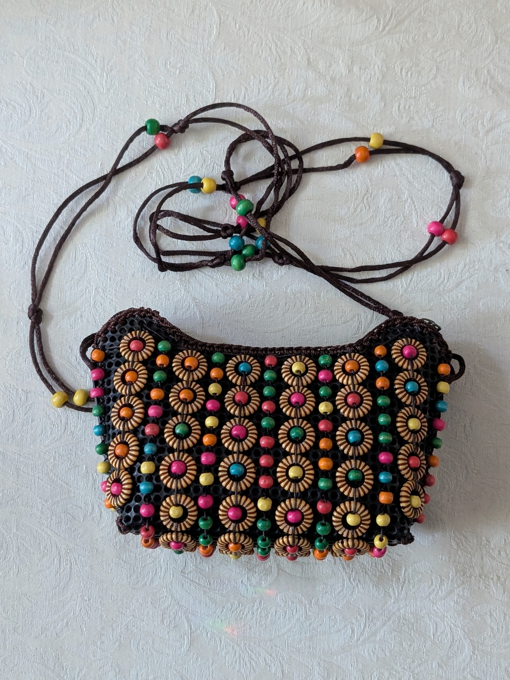 Handcrafted Multicolor Beaded Crossbody Bag